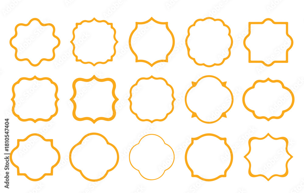 Obraz premium Ornate Frame Collection Vector Illustrations of Various Shapes for Design and Decoration