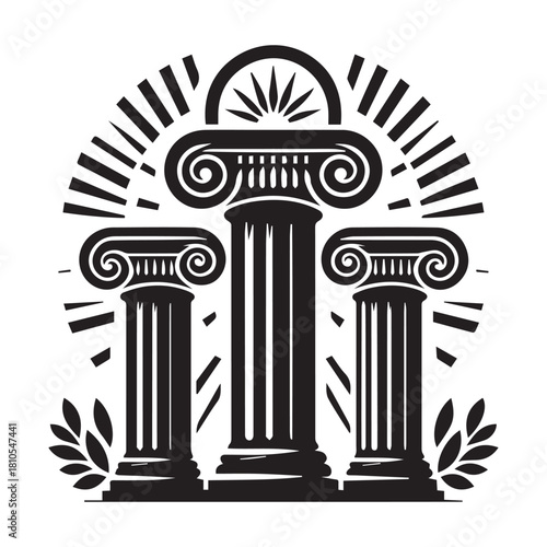“Ancient Greek Ionic Column Vector Illustration”