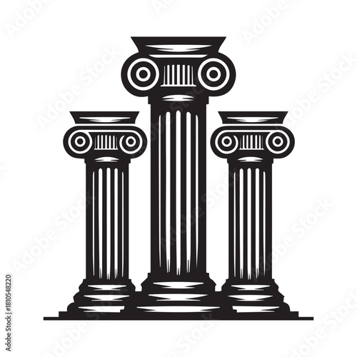 “Ancient Greek Ionic Column Vector Illustration”