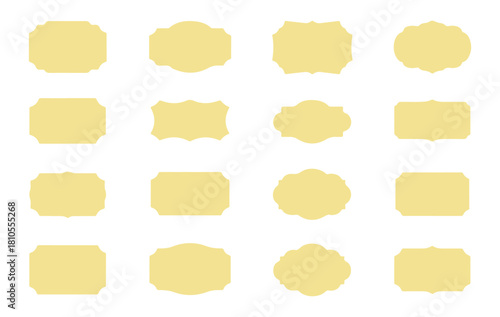 Collection of Elegant Yellow Labels and Frames for Design and Decoration Elements