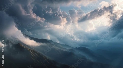 Timelapse of Dramatic Cloud Movement Over Mountain Landscape