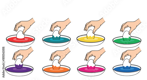 Eggs in colored water for science experiment