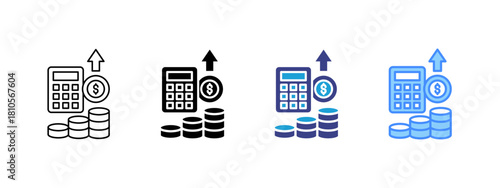 Accounting icon set multiple style collection