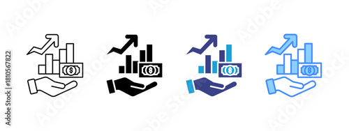 Investment icon set multiple style collection