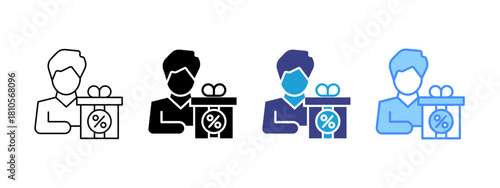 Gift  icon set multiple style collection