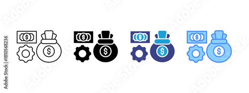Money Management  icon set multiple style collection