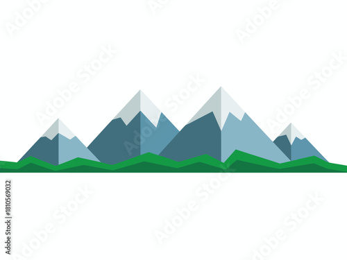 A stunningly simplistic depiction of mountains using geometric shapes, ideal for representing nature’s beauty, exploration, or outdoor adventures in a modern way.