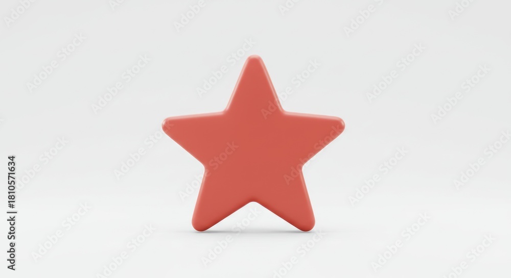 Obraz premium Red star shape on white background for design elements.