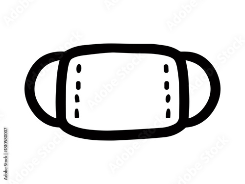 縫い目のある白い布マスクのアイコン