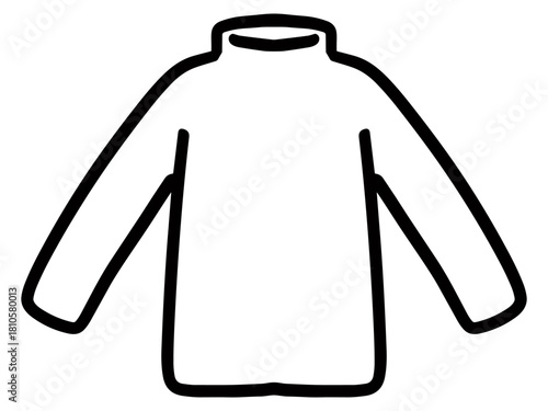 白いタートルネックの服のシンプルな手書きイラスト