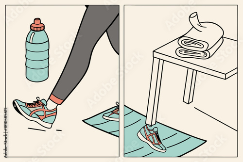 Stay active and healthy with exercise gear and a refreshing water bottle for a revitalizing workout, plus a soft towel for cleaning up afterward