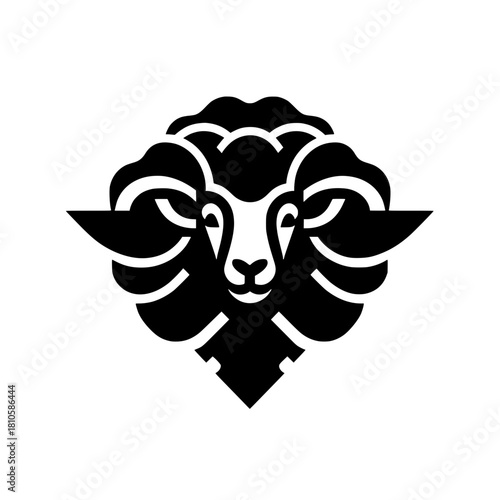 Geometric Style Bighorn Sheep Head