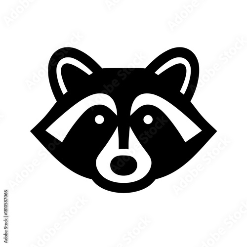 Vector Raccoon Head Logo. Wildlife Animal or Mascot Symbol