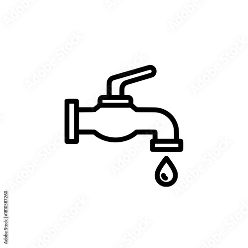 Vector Illustration of a Dripping Water Faucet