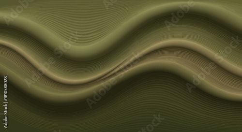 abstract wavy lines in muted olive green tones creating a smooth