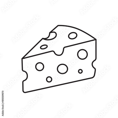 cheese line art illustration, suitable for minimalist design, healthy eating concepts and coloring book
