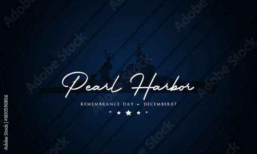 Pearl Harbor attack memorial background - Pearl Harbor Remembrance Day white background. Vector Illustration