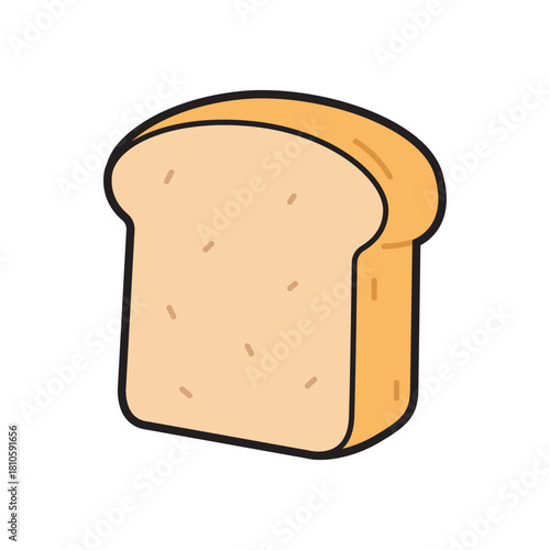 Slice of bread, ideal for food blogs, menus, or culinary designs needing simple and minimalist visuals