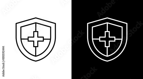 Defense White Icon Set Design