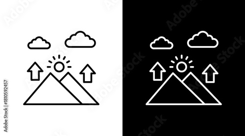Rising Sun White Icon Set Design