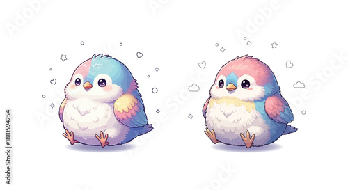 Adorable Cartoon Birds Playful and Cute Characters for Creative Projects and Designs
