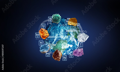 white robot and group of rare earth element