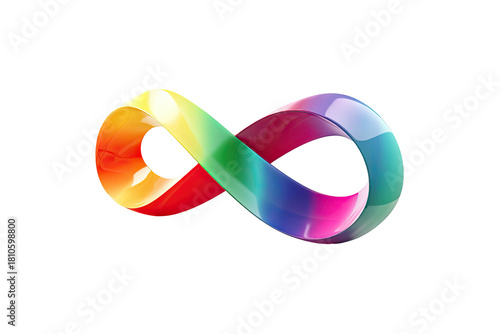 Rainbow colored infinity symbol against a black background