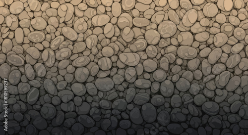 A vast collection of smooth and rounded river stones in neutral tones