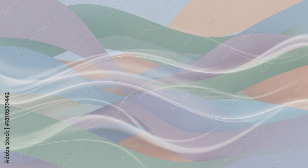 Fototapeta premium Elegant flowing pastel-colored abstract background with smooth wave patterns for creative visuals