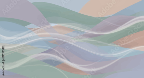 Abstract fluid waves with soft pastel hues creating a calming visual