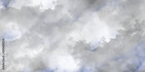 Fluffy white cumulus clouds drift in the vast blue summer sky