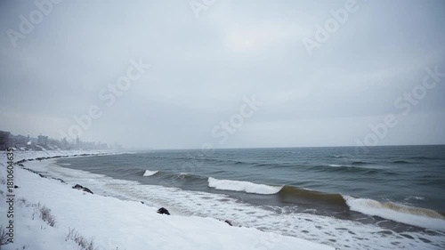 Wallpaper Mural Winter sea with snow Torontodigital.ca