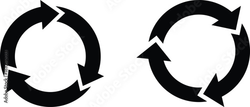 Simple Black Circular Arrow Diagram With Two Circles And Two Arrows Indicating A Process Or Cycle On A Transparent Background