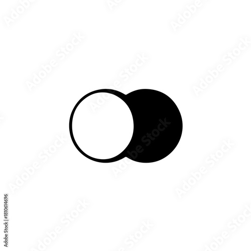 Solar eclipse celestial alignment minimal line vector illustration for astronomy themes, sky phenomena visuals, and science education art