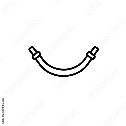 Curved flexible pipe connector vector representing fluid movement and adjustable joint capability in utility systems