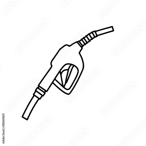 Gasoline pump handle vector illustration representing energy distribution and fuel transfer mechanism in refueling systems