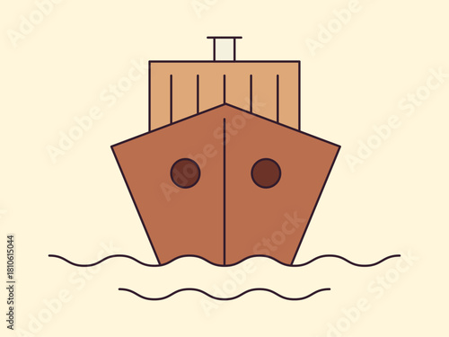 Cargo barge icon. Shipping icon. Flat vector icons. Illustration concept.