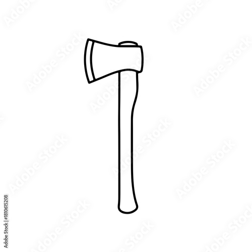 Simple axe illustration vector showing a clean minimal outline tool design suitable for hardware themed graphic materials and icons