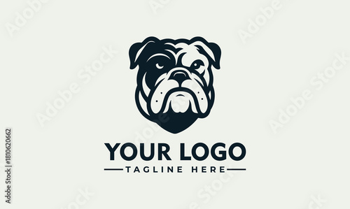 Bulldog head logo vector illustration for business or brand identity 4860