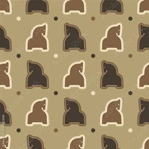 Repeating seamless pattern horse silhouettes 
