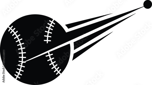 Stylized baseball in motion representing speed and power in sport graphic design