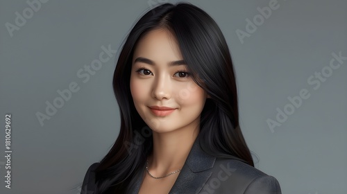 Beautiful Asian woman close up