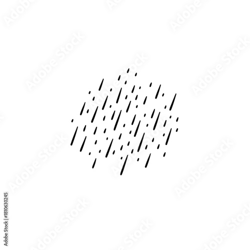 Vertical rain streak pattern simplified in thin scattered strokes, minimal storm precipitation atmosphere vector drawing