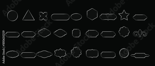 Transparent glass buttons and UI frames, Liquid Glass Vector Elements with Transparent Frames, Banners, and Widgets.