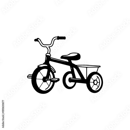 Classic tricycle vector illustration representing recreational cycle used for relaxed outdoor play and introductory riding activities