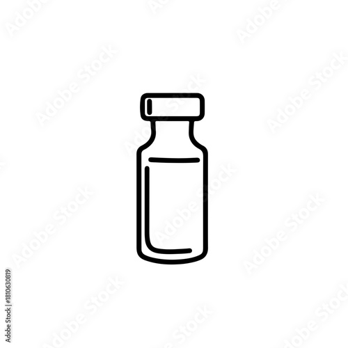 Laboratory sample vial vector for scientific research visuals, medical testing illustrations, clinical documentation and sterile product branding