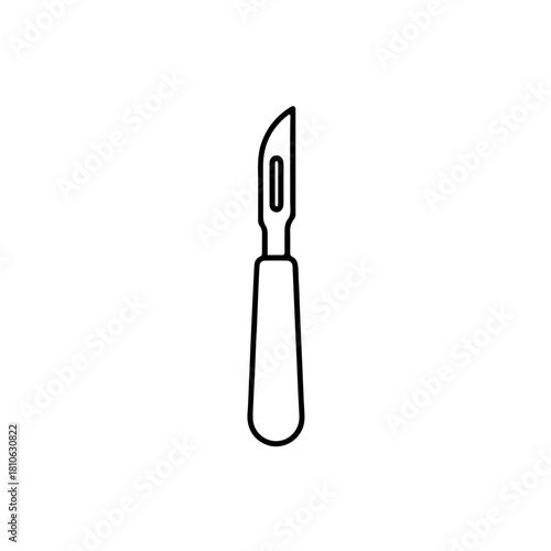 Surgical scalpel vector for medical equipment catalogs, hospital training materials, clinical illustrations and healthcare branding
