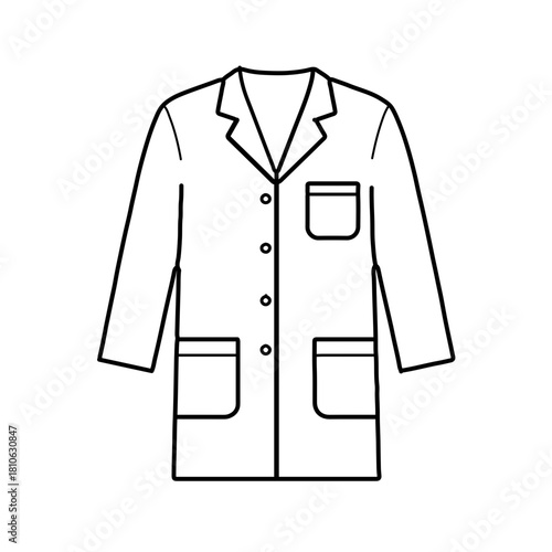 Laboratory coat professional protective garment outline medical science clinic apparel minimal clean vector