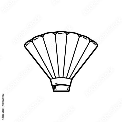 Parachute canopy vector illustration in minimal contour style suitable for skydiving, extreme sport, outdoor adventure advertisement designs