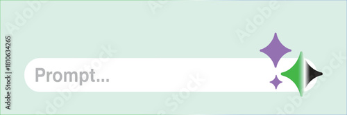 generative AI bar design for web site or UI, clean vector layout featuring artificial intelligence prompt search field on white background, ideal for app interfaces, tech dashboards, and Ai-powered ,